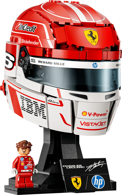 694PCS Scuderia Ferrari HP Charles Leclerc Helmet Building Set 43014