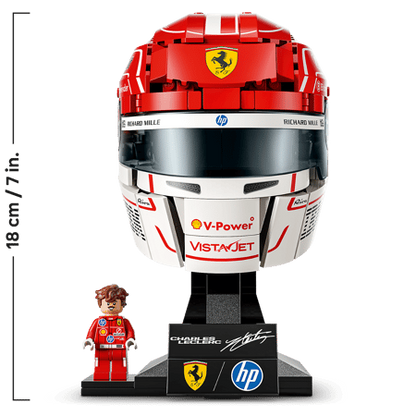 694PCS Scuderia Ferrari HP Charles Leclerc Helmet Building Set 43014