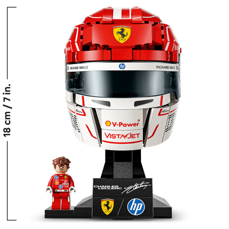 694PCS Scuderia Ferrari HP Charles Leclerc Helmet Building Set 43014