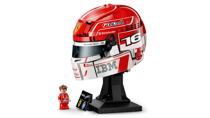 694PCS Scuderia Ferrari HP Charles Leclerc Helmet Building Set 43014